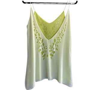 Millau Laser cut 2 Ply lime/white low back oversized tank top XS EUC